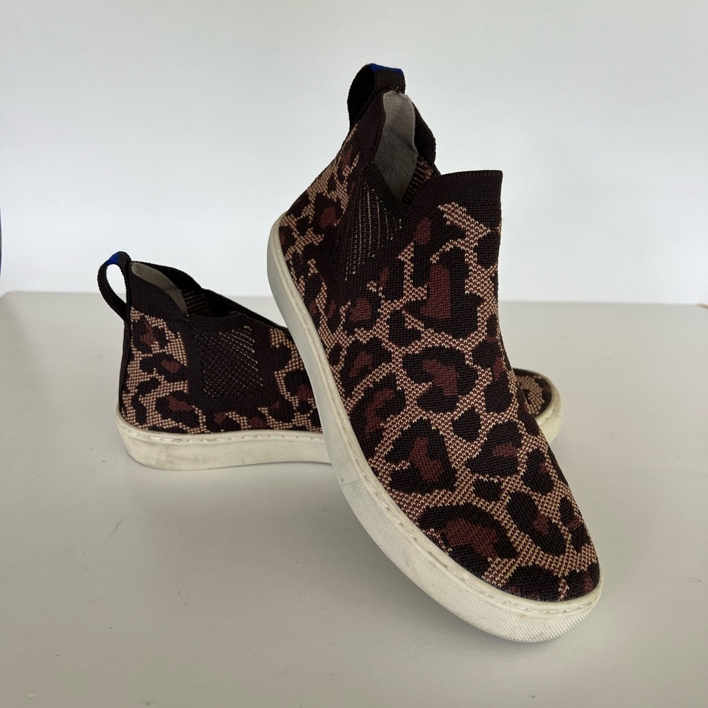 Rothy’s Chelsea Slip-On High Wildcat Cheetah Print High Top Sneaker, Brown, 7 - Picture 11 of 11